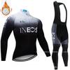 Winter Cycling Jersey Set Long Sleeve Thermal Insulated Bike Riding Suit Team Edition Men Women