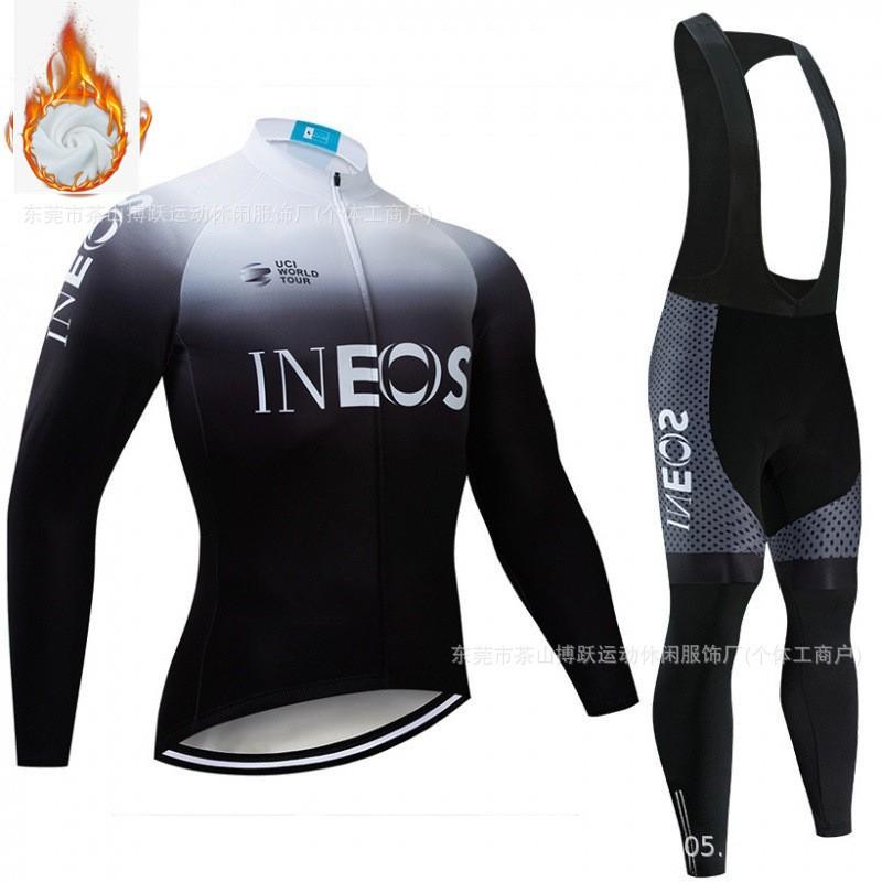 Winter Cycling Jersey Set Long Sleeve Thermal Insulated Bike Riding Suit Team Edition Men Women