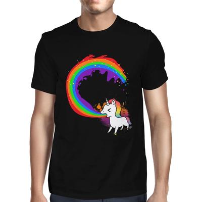1Tee Mens Vomiting Rainbow Unicorn T-Shirt