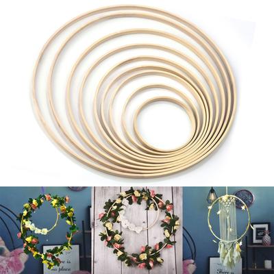 5 Peças 10/15/18/20/23/26cm Anel de Madeira Aro de Bambu Moldura Guirlanda DIY Círculo Decorativo Ferramentas de Artesanato Decoração de Casamento Natal