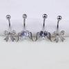 Fashion Bowknot Heart Navel Rings For Women Sexy Belly Button Nail Body Piercings Jewelry Stainless Steel Belly Button Ring Gift