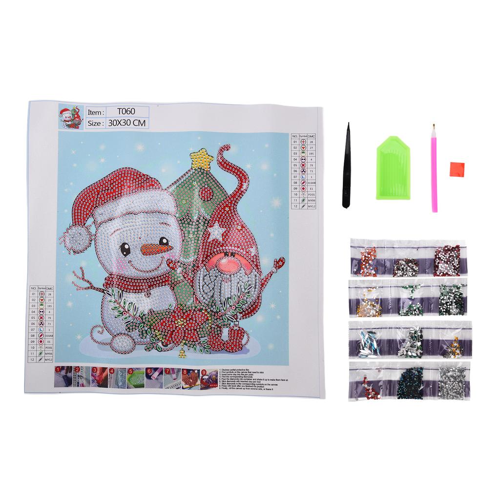 Christmas Rhinestone Painting Waterproof Texture Anti Oxidation Anti Radiation 5D Rhinestone Painting