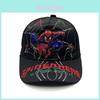 Boné infantil de beisebol com estampa do Homem-Aranha, aba curta, ideal para uso interno e externo no verão.