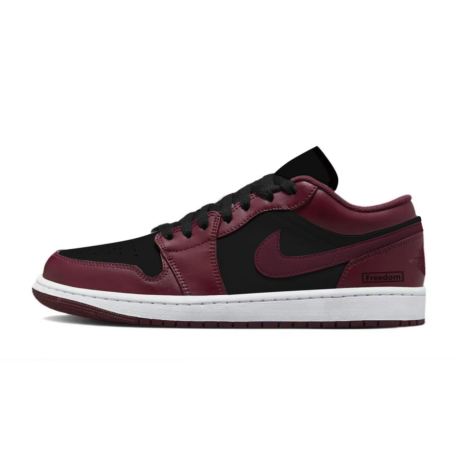 

Jordan Air Jordan 1 Black Red Forbidden Wear Cushioning Low top Vintage Basketball Shoes Unisex Red Black HF3148-102(Team701-F) 38.5