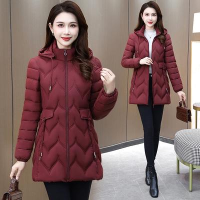 Women's Medium and Long Cotton-padded Clothes, Light and Thick Cotton-padded Jackets, Slim-fitting Medium Cotton-padded Jackets In Autumn and Winter