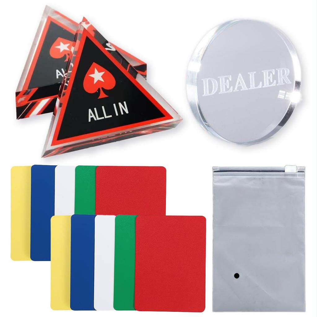 SALUDABLE Poker Dealer Button 1pc 2pc Cut Cards 10pc Set All-In