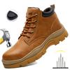 Steel Toe Shoes for Men Indestructible Work Boots Waterproof Safety Shoes Working Anti-smash Anti-puncture Protective Sneakers