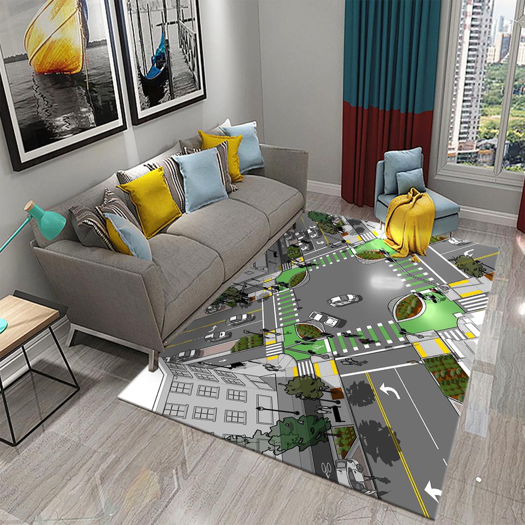 Děti Road Traffic Carpet Cartoon Auto Toys Koberec pro chlapce Dívky City Life Vzdělávací koberečky Vícebarevné Dětská Ložnice Hrací podložka do školky