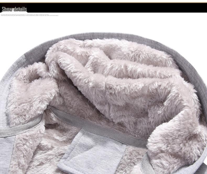 Men's Fashionable Hooded Cardigan: Thickened Winter Sports Hoodie with Fleece Lining