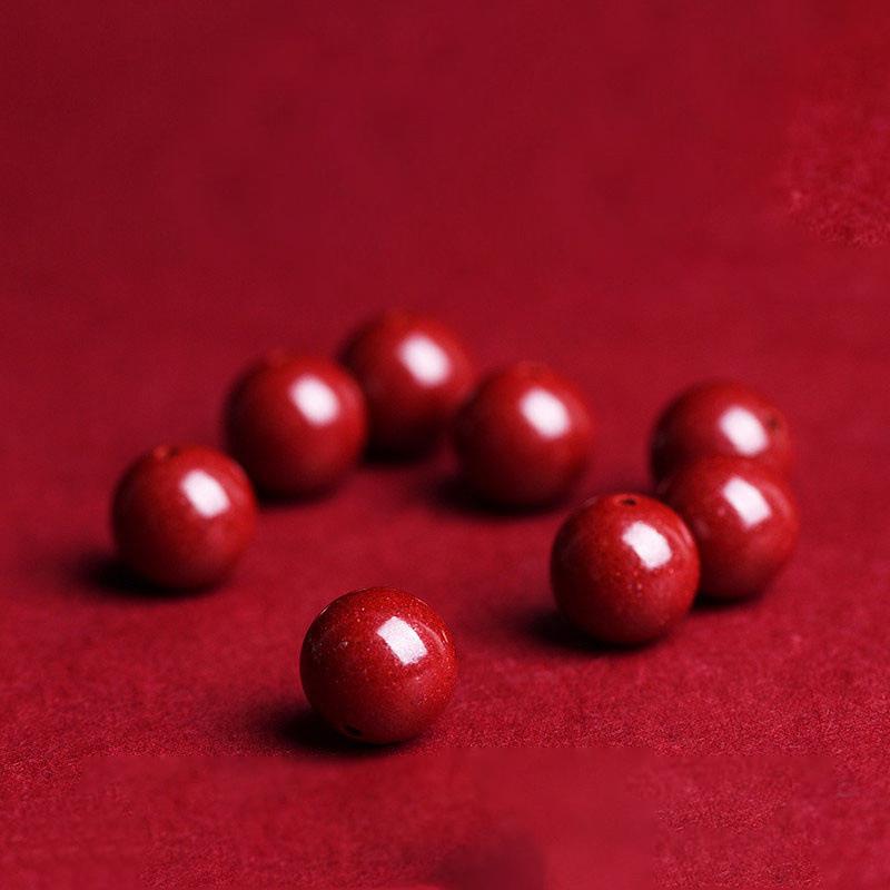 20pcs Natural Raw Cinnabar Round Beads Beautiful Multicolor Beads Handmade Diy Bracelet Necklace Jewelry Handmade Lucky Beads Accessories