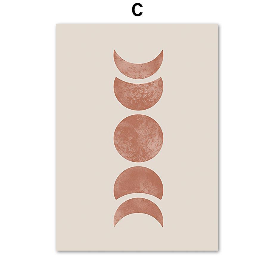 

Бохо Абстрактная Луна Солнце Растение Лист Ваза Пейзаж Плакат на скандинавскую тему Настенная живопись Печать на холсте Картины Украшение гостиной 40X50cm No Frame
