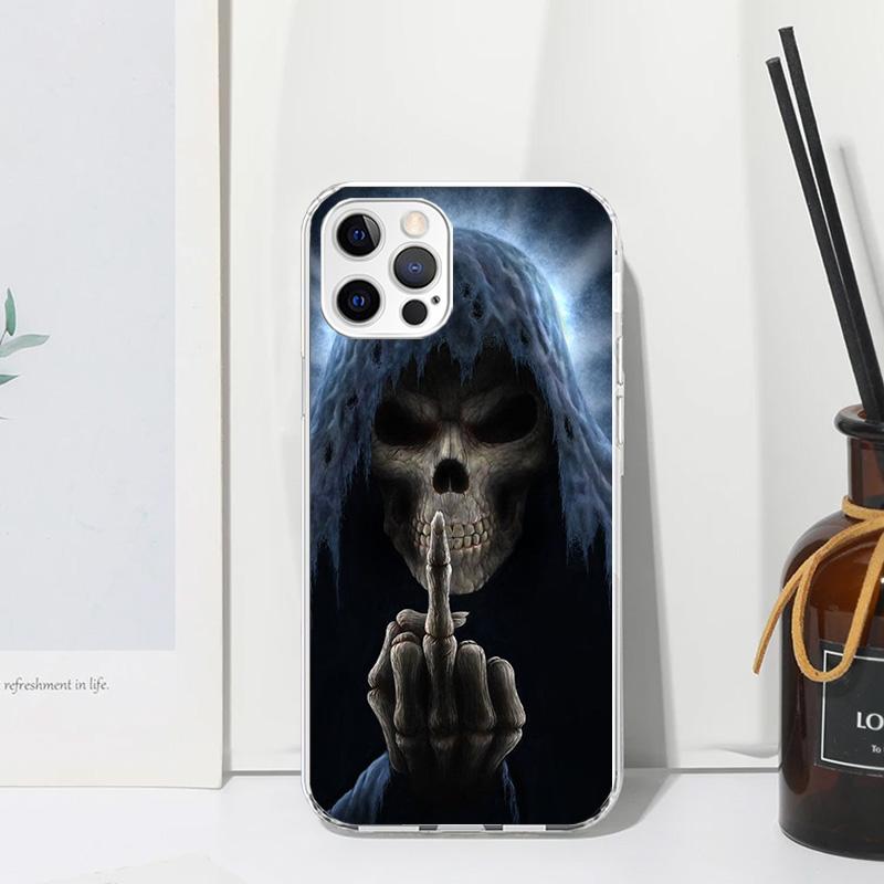 Grim Reaper Skull Skeleton Phone Case For Iphone 17 Air 16 15 Plus 16E 14 Pro Max 13 Mini 12 11 7 8 SE Fundas Soft Back Cover 17