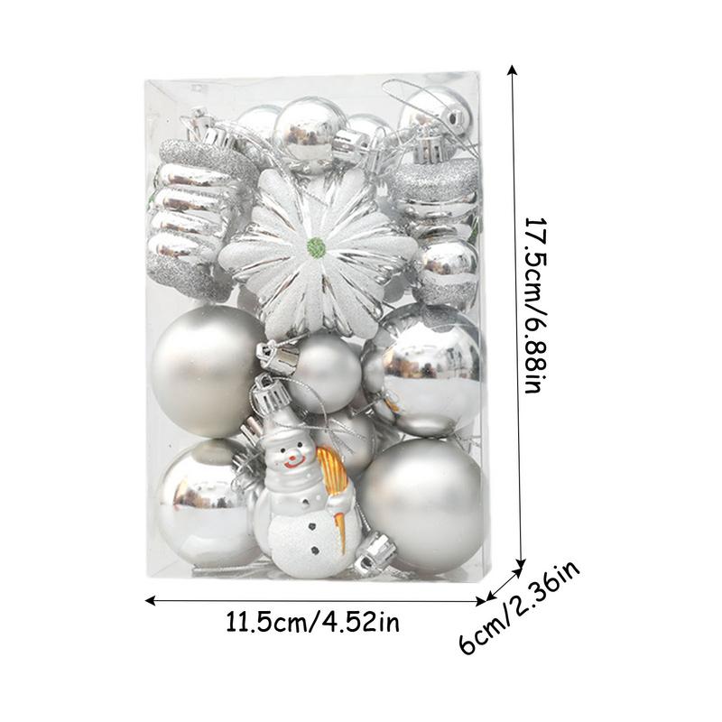 Christmas Baubles Ornaments Reusable Silver Ornaments 20X Shatterproof Christmas Tree Pendant Ball Charm Accessories Assorted
