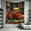 Naruto Nine Tails Fusion Wall Tapestry Aesthetic Wall Hanging Printed Fabric Blanket Decorative Tapestries For Bedroom Living Room Home Decor