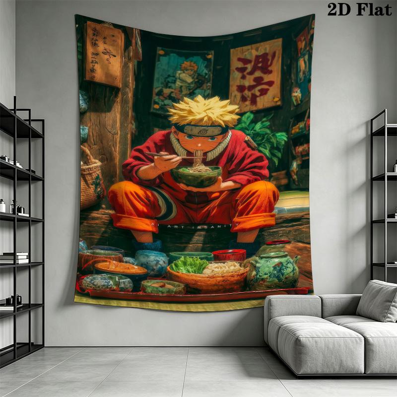 Naruto Nine Tails Fusion Wall Tapestry Aesthetic Wall Hanging Printed Fabric Blanket Decorative Tapestries For Bedroom Living Room Home Decor