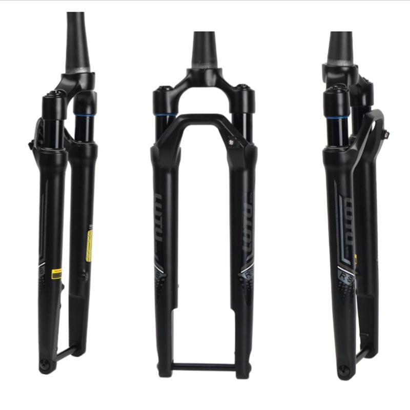Gravel Magnesium Alloy Off-Road Front Fork 700C Shock Absorbing Air Suspension Conical Bicycle Disc Brake Thru Axle 100 * 12MM