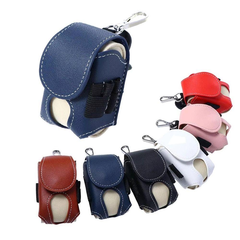 Portable Golf Waist Holder Bag PU Leather Mini Golf Ball Bag Golf Tee Set Bag Golf Accessories