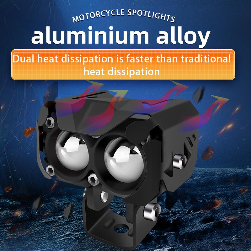 1/2Pcs Motorcycle LED Spotlight Dual Color Hi/Low Beam Fog Lamps for Car Trucks SUV UTV 12V 24VMini Lens Headlight Driving Light