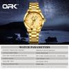 OPK 8141 Original Business Men's Watch Waterproof Luminous Stainless Steel Golden Luxury Classic Quartz Wristwatch for Man New