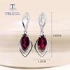 Natural Rhodolite Garnet Jewelry Set MQ 7*14mm Gemstone Ring Earring925 Sterling Silver Classic Design Fine Jewelry for Women