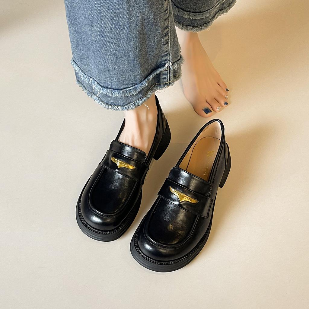 Retro Thick-soled and Elegant Loafers for Women's Feet, Soft-soled and High-end Shoes