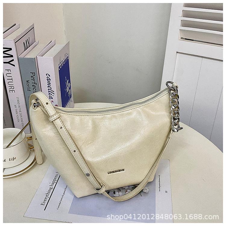 

Повседневная сумка корейская версия ретро новая модная сумка-мессенджер трендовая сумка-ведро 2025 большая вместимость повседневная сумка-круассан женская белый