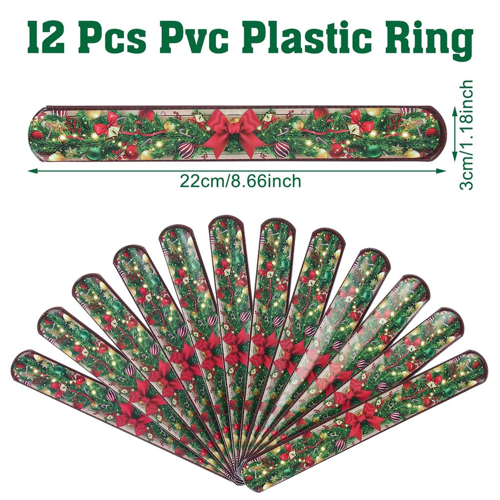 12pcs Christmas Santa Claus Papa Circle Bracelet Christmas Decor for Home 2026 Favor Gift Xmas Ornament Navidad Noel New Year