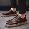 Fashion Brand Men's Casual Shoes Vintage PU Leather Men  Boots Male Leisure Shoes Man Walking Flats Low Top Ankle Booties