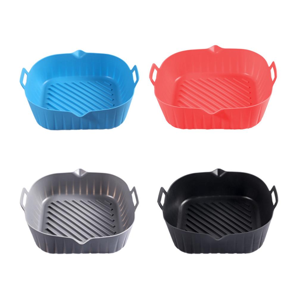 Silicone Air Fryer Tray Reusable Air Fryer Silicone Pot Heat-insulation Multi-function Tools for Family Baking Camping Barbecue