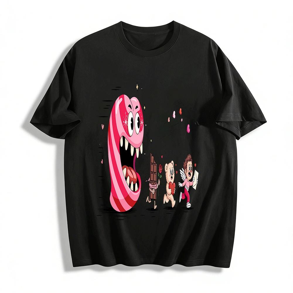 

Funny Valentine Elements Escape Graphic Print T-Shirt Pure cotton T-shirt XXS