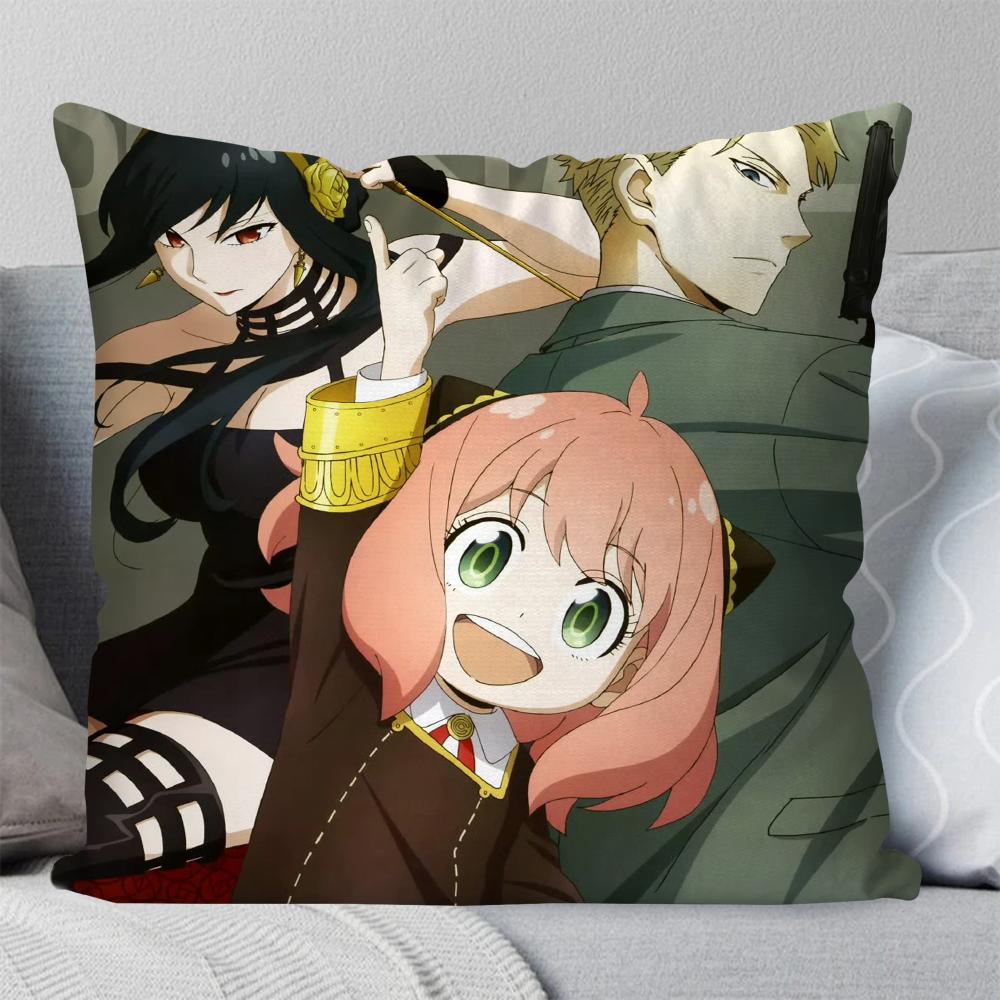 Spy X Family Animation Pillow Case Square Pillow Bedroom Sofa Leisure Comfort Cushion Car Living Room Home Decoration 40X40