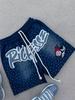Retro Distressed Embroidered Men's Summer Sports Shorts