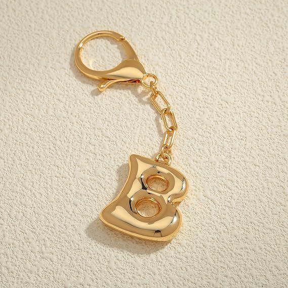 26 Alphabet Keychain: 18K Gold-Plated Pendant - Elegant Niche Design