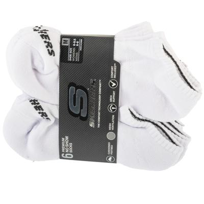 Skechers 6pk Core Lowcut Md Socks, Unisex White Socks