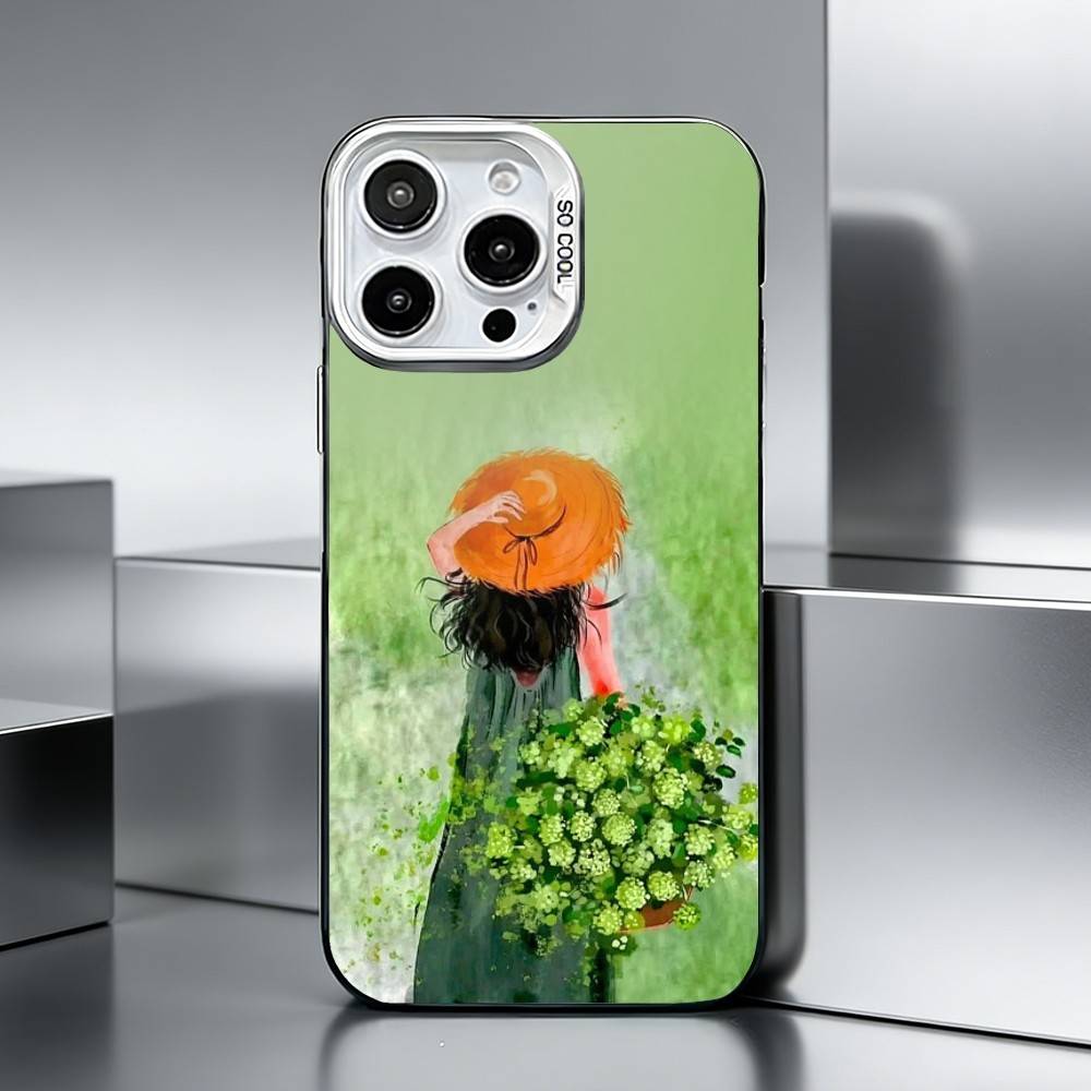 G-Girl Among Flowers   Phone Case For iPhone 17,16,15,14,13,12,11 Plus,Pro Max,XS,Colored silver phone case iPhone17