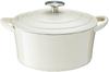 Ishigaki Cast Iron Bon Bonnaire 20cm Cocotte, Gas/IH Compatible, Ivory,