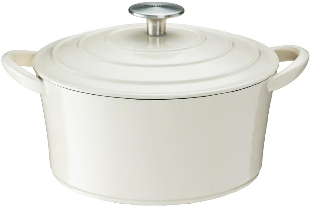 

Ishigaki Cast Iron Bon Bonnaire 20cm Cocotte, Gas/IH Compatible, Ivory, слоновая кость
