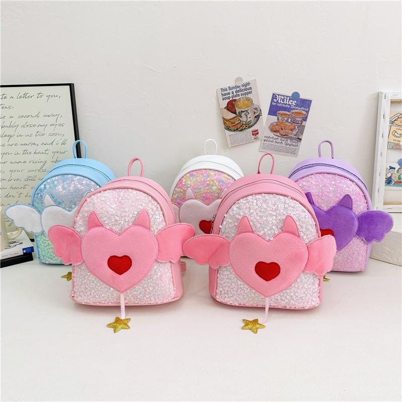 Stylish And Functional Kids Backpack With Angel Wings Perfect For School Adventures