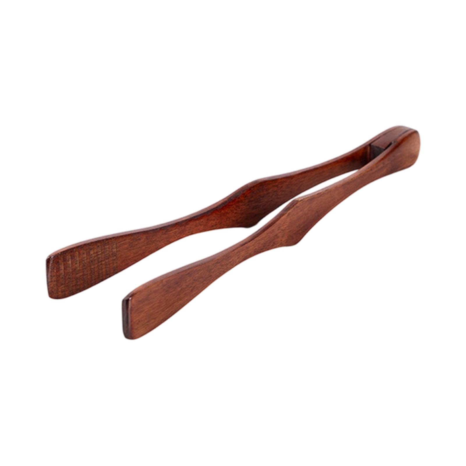 Wooden Food Tongs Toast Tongs Anti Slip Easy Grip Reusable Cooking Utensils Multipurpose for Bread Salad Bakery Serving Steak