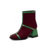 Fashion Leopard Booties Women Winter Suede Chunky Heel Ankle Boots Custom Back Zipper Botas De Mujer Plus Size 34-43 WSH4731