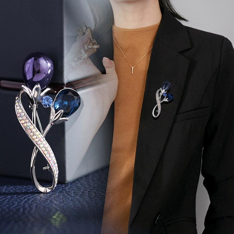Coat Brooch Women's High-end Exquisite Luxury Korean Accessories Suit Pin Anti-light Corsage New