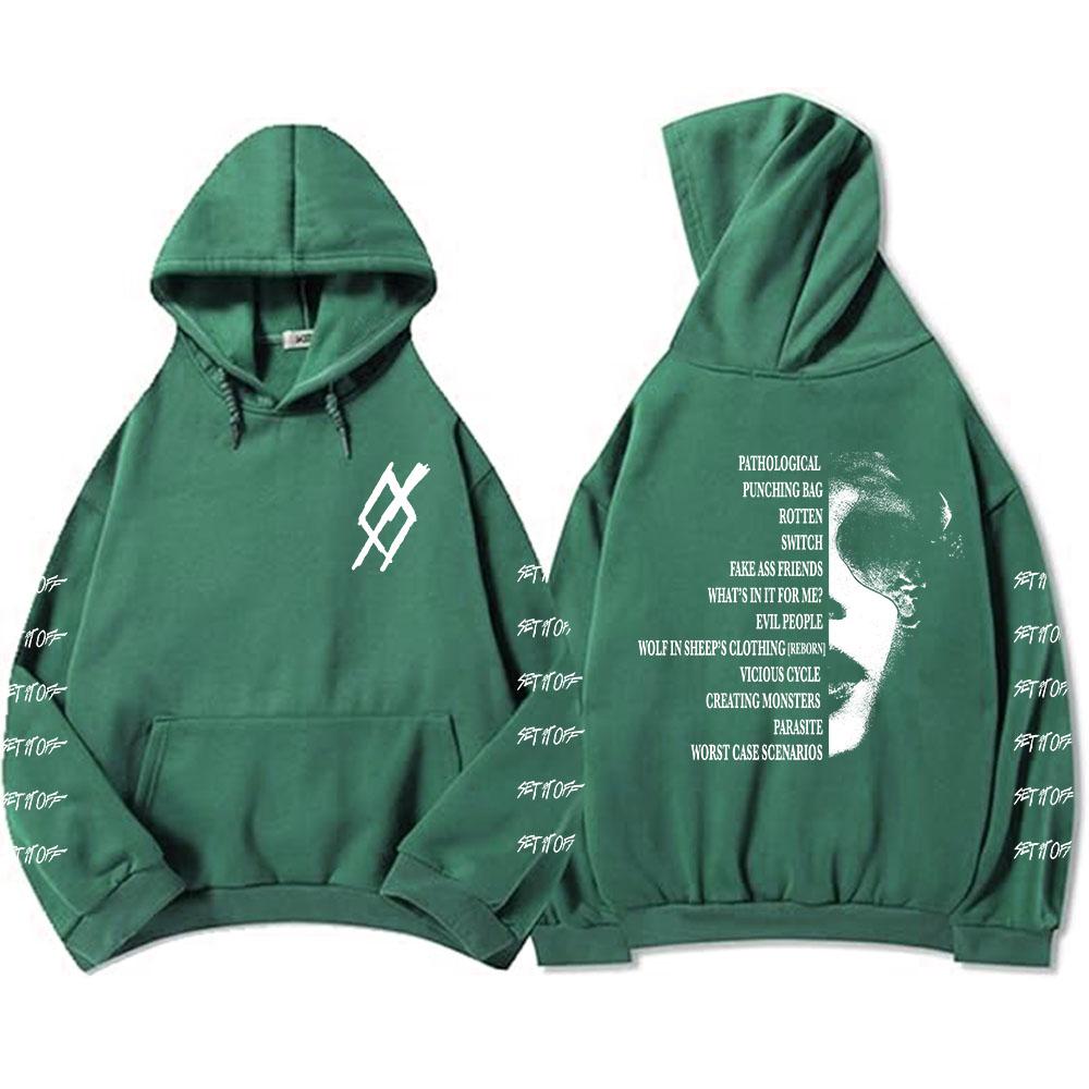 

SIO Альбом Треклист Худи Рок-группа Set It Off Толстовки Гранж Мода Унисекс Уличная одежда Гранж Мужские Толстовки Мужские 2XL