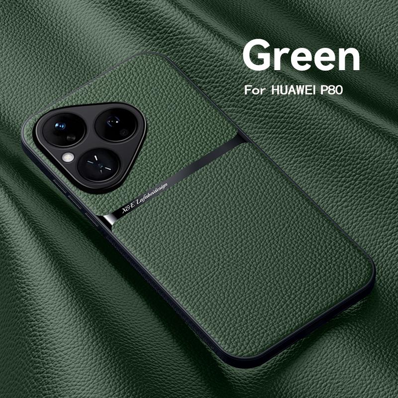 Luxury Car Grade High Magnetic Holder Leather Case For Huawei Pura80 Pro Silicone Protective For Pura80 Ultra Back Cover