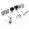 European & American Style Geometric Stud Earrings Set - 6 Pairs