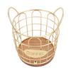 Coffee Pod Holder Iron Wire Weighte Wooden Base Coffee Capsule Storage Basket for Kitchen