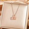 Japan and South Korea Simple Popular Wind Titanium Steel Necklace Female Niche Exquisite Internet Celebrity Zircon Clavicle Chain High-end Jewelry