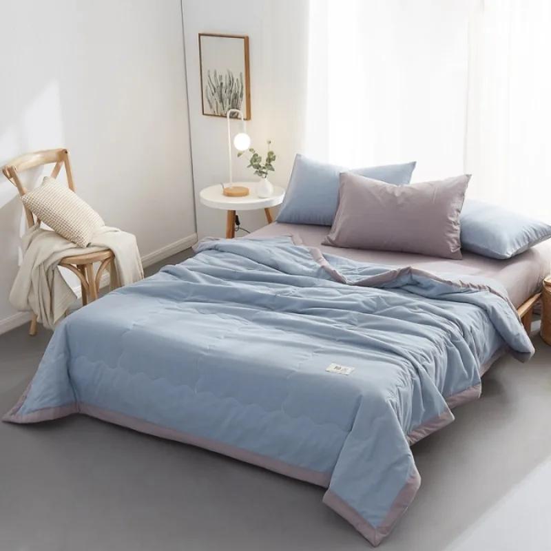 New Solid Color Cotton Summer Quilt Soft and Comfortable Adult Air Conditioner Student Dormitory Single Thin Quilt