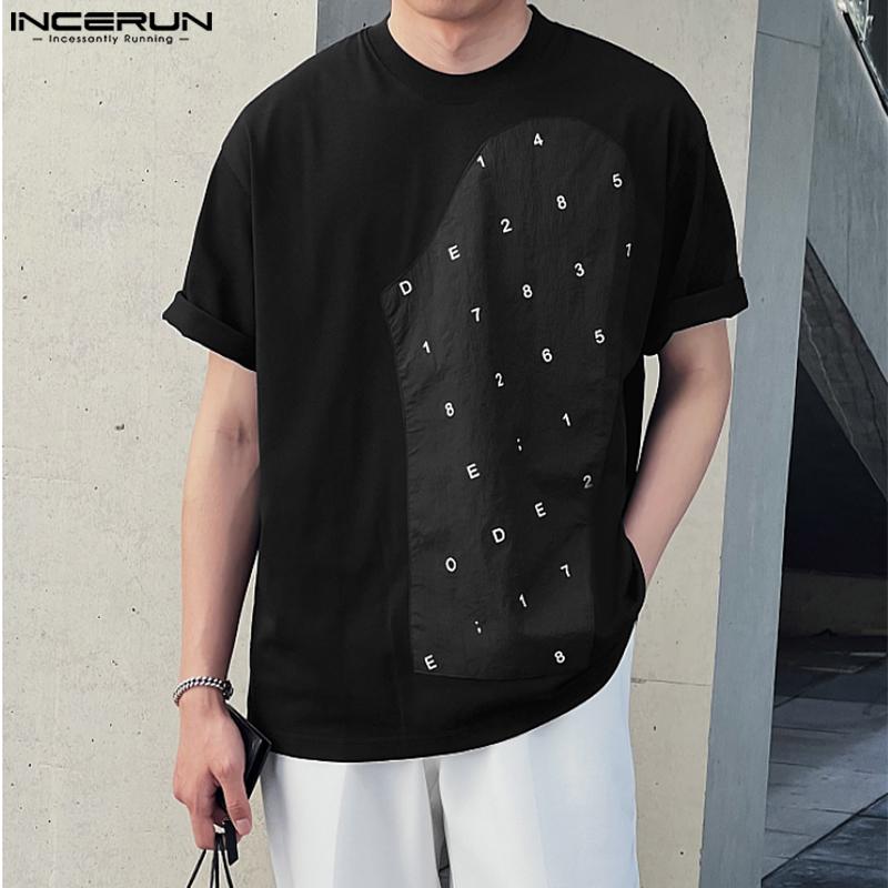 

INCERUN Летние мужские топы с короткими рукавами и цветными топами