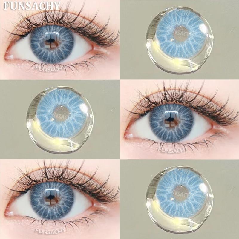 FUNSACHY 1 pár přírodně hnědých kontaktních čoček pro oči velké černé oči čočky korejská krása šedé zornice módní barevné oční kontakty
