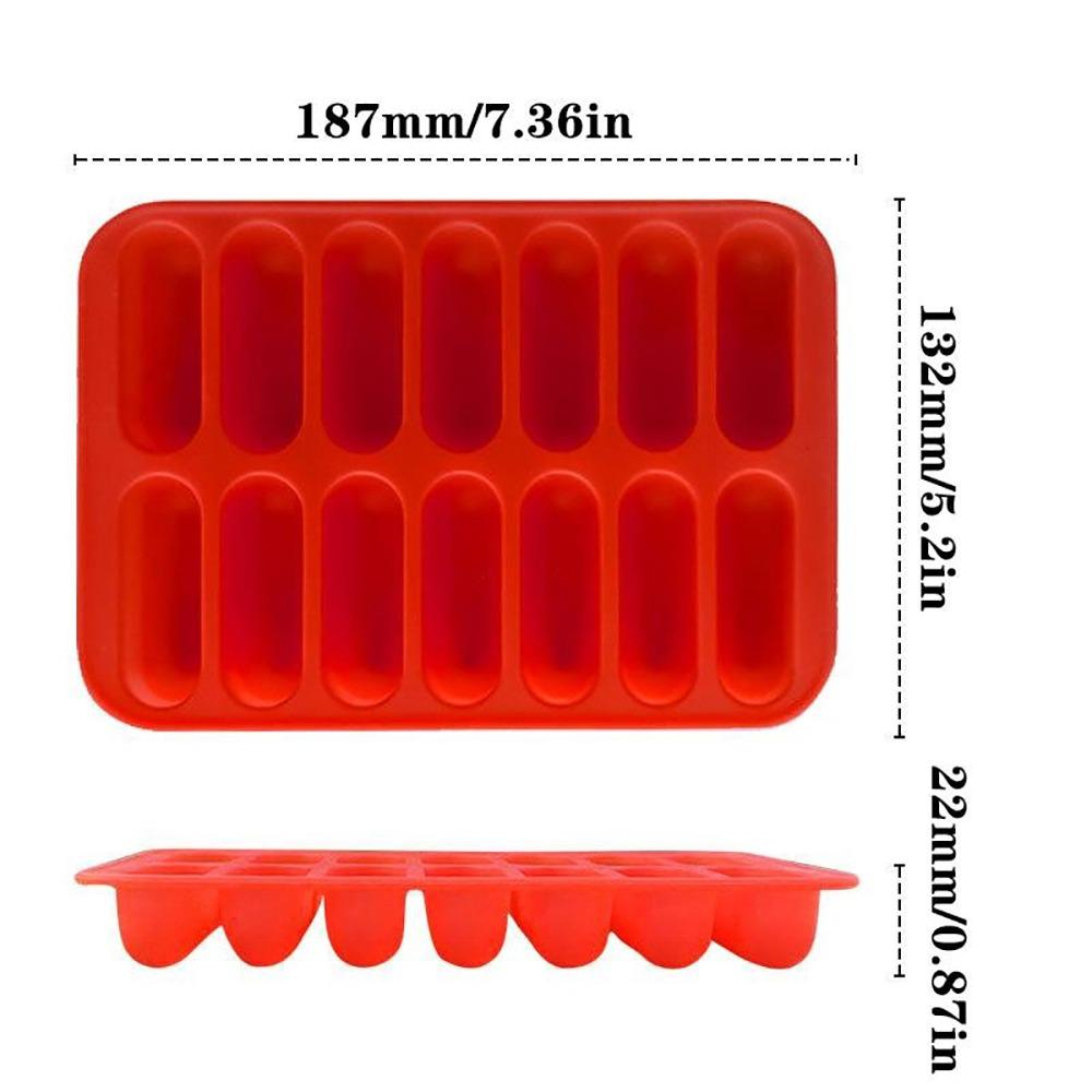 Kitchen Sausage Maker Mould Silicone Mold DIY Non-Stick 14 Form With Lid Making Sausage Mold Hot Dog Making Mould Cooking Tools